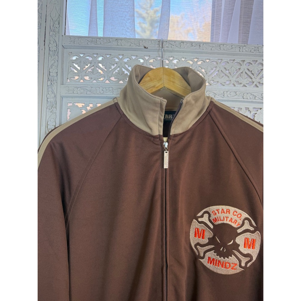 Star Co Unrestricted‎ Apparel Military Mindz Jacket Mens XL Skull Graphic Grunge - Picture 5 of 8